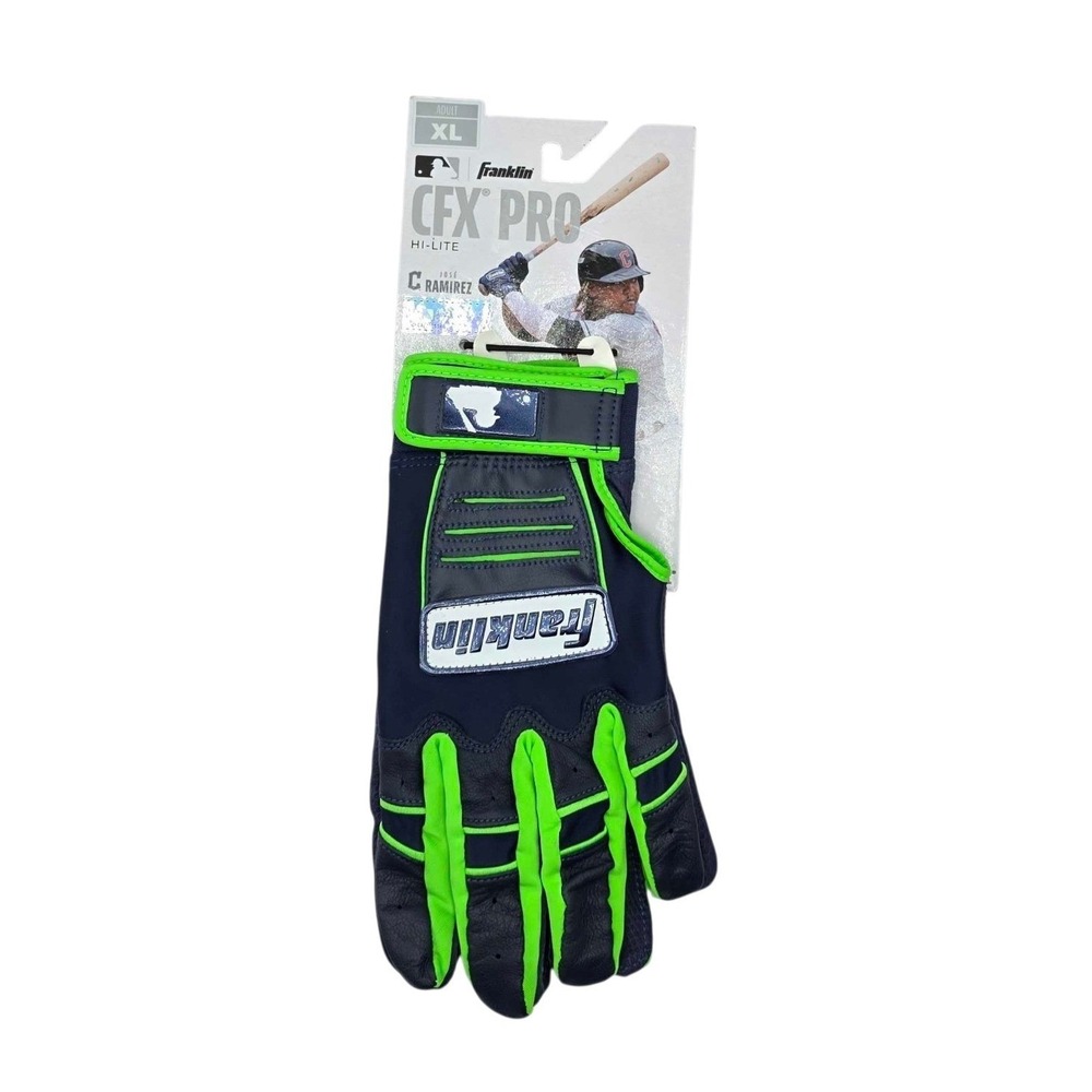 Franklin CFX Pro Hi-Lite Baseball Batting Gloves Men's XL Navy Blue Green NWT